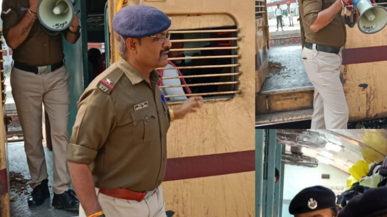 नीमच आरपीए पुलिस के द्वारा ट्रेन में सफर करने वाले यात्रियों को समझाइश दी गई