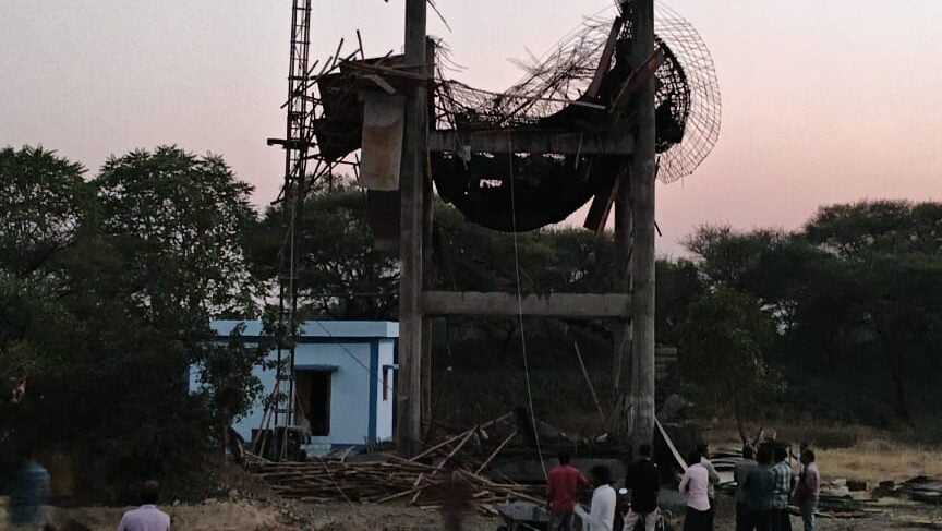 मंदसौर के पालड़ी में पानी की टंकी निर्माण में हादसा दो मजदूर को आई चोट