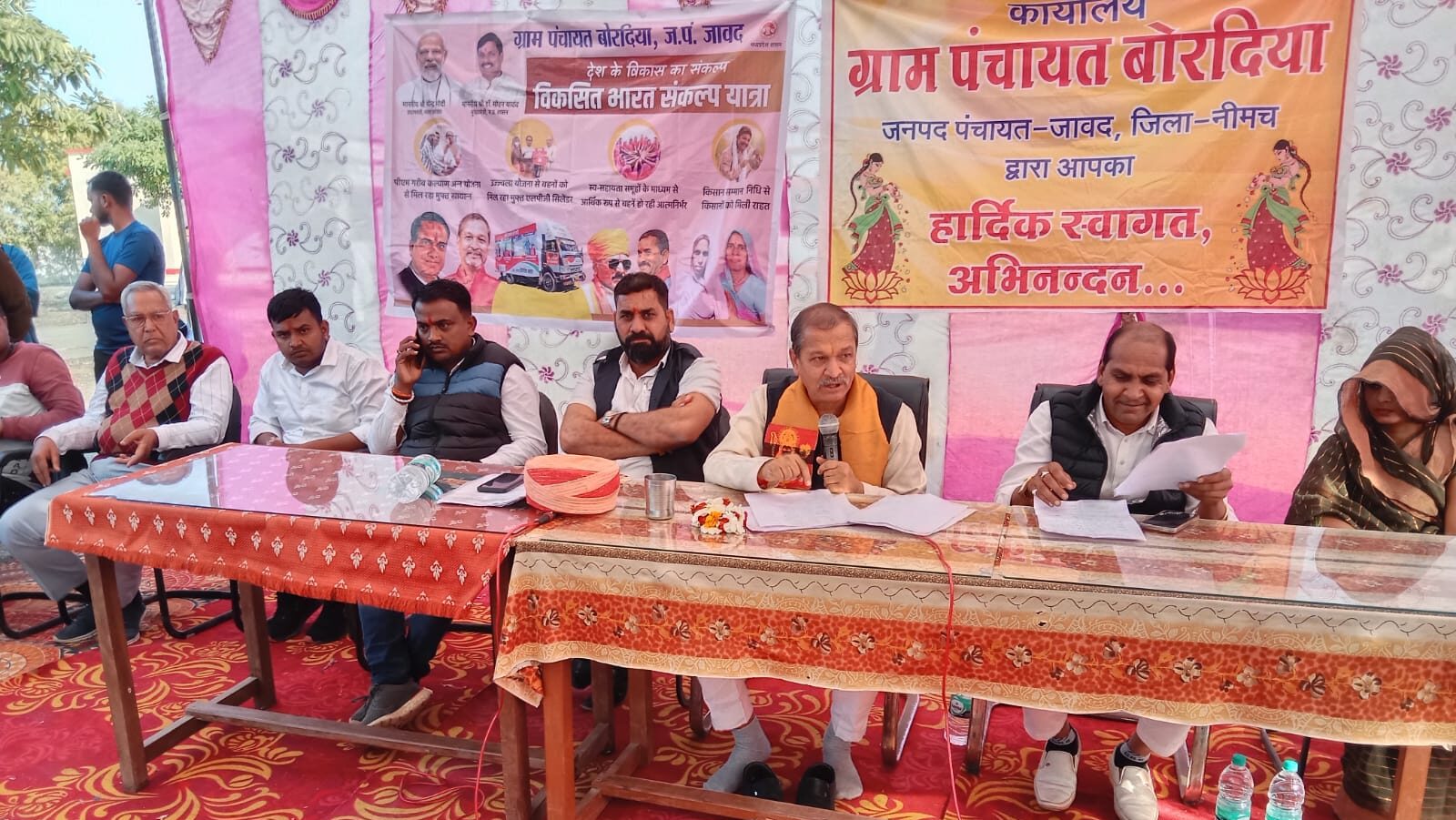 विकसित भारत संकल्प यात्रा भाजपा रतनगढ़ मंडल के गांव काकरिया तलाई और बोरदिया में