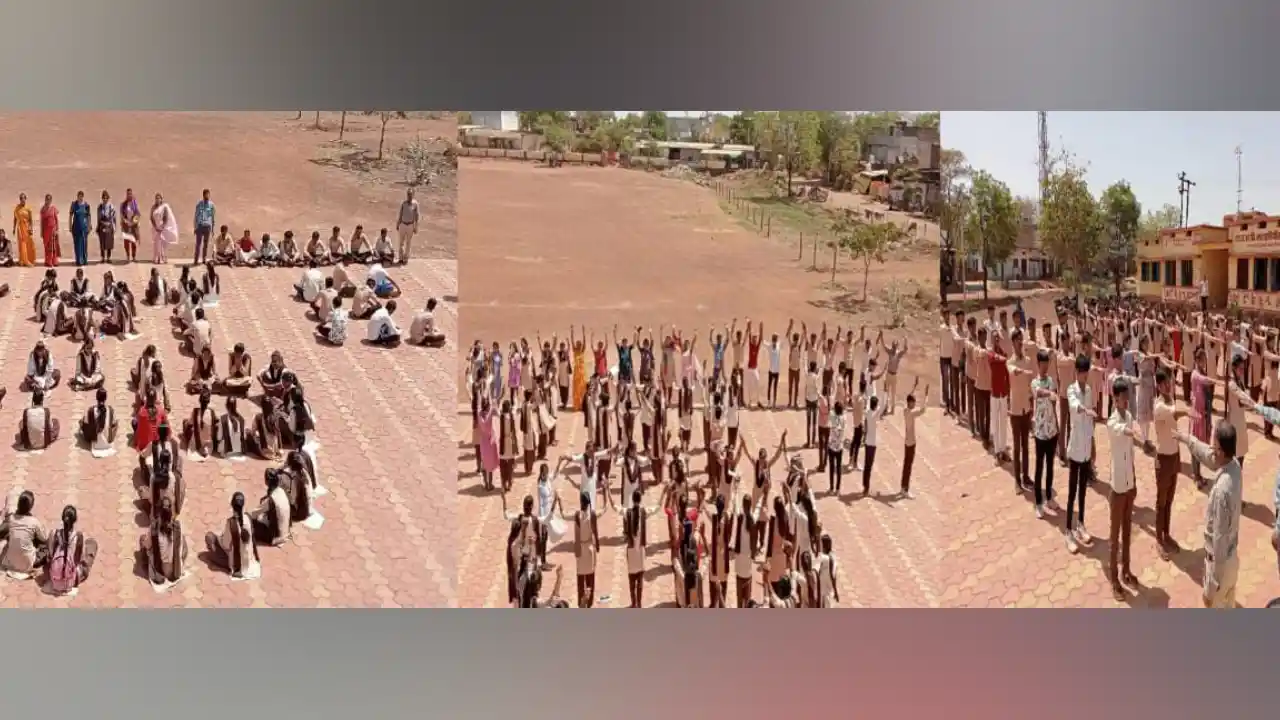 सरवानिया महाराज शा.उ.मा. विद्यालय में छात्र-छात्राओं ने मानव श्रृंखला बनाकर मतदान के लिए किया जागरूक
