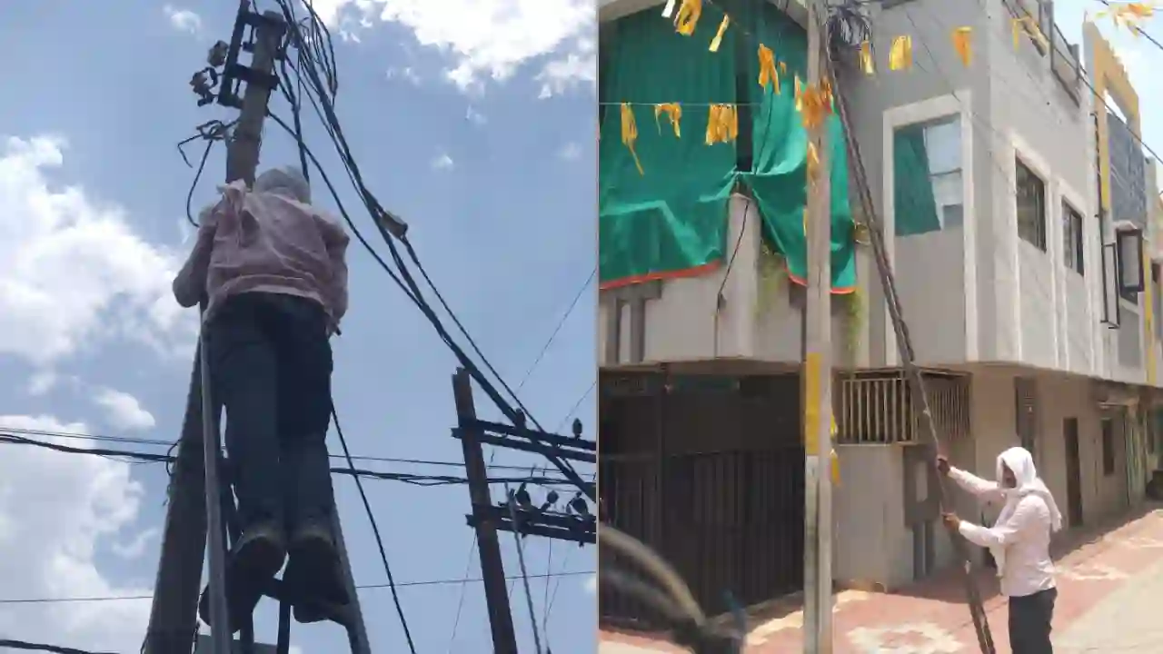 यातायात पुलिस के प्रयासो से शहर के चिन्हित स्थानो पर लाईट लगाने का काम शुरु