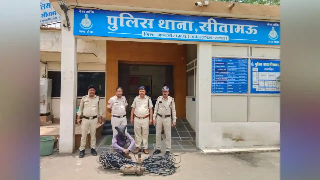 थाना सीतामऊ पुलिस द्वारा विद्युत मोटर व केबल चोर को किया गिरफ्तार