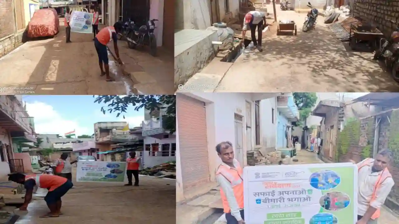 सरवानिया नगर परिषद ने सफाई अपनाओ बीमारी भगाओ अभियान के तहत नालियों की सफाई के साथ कीटनाशक पाउडर का किया छिड़काव