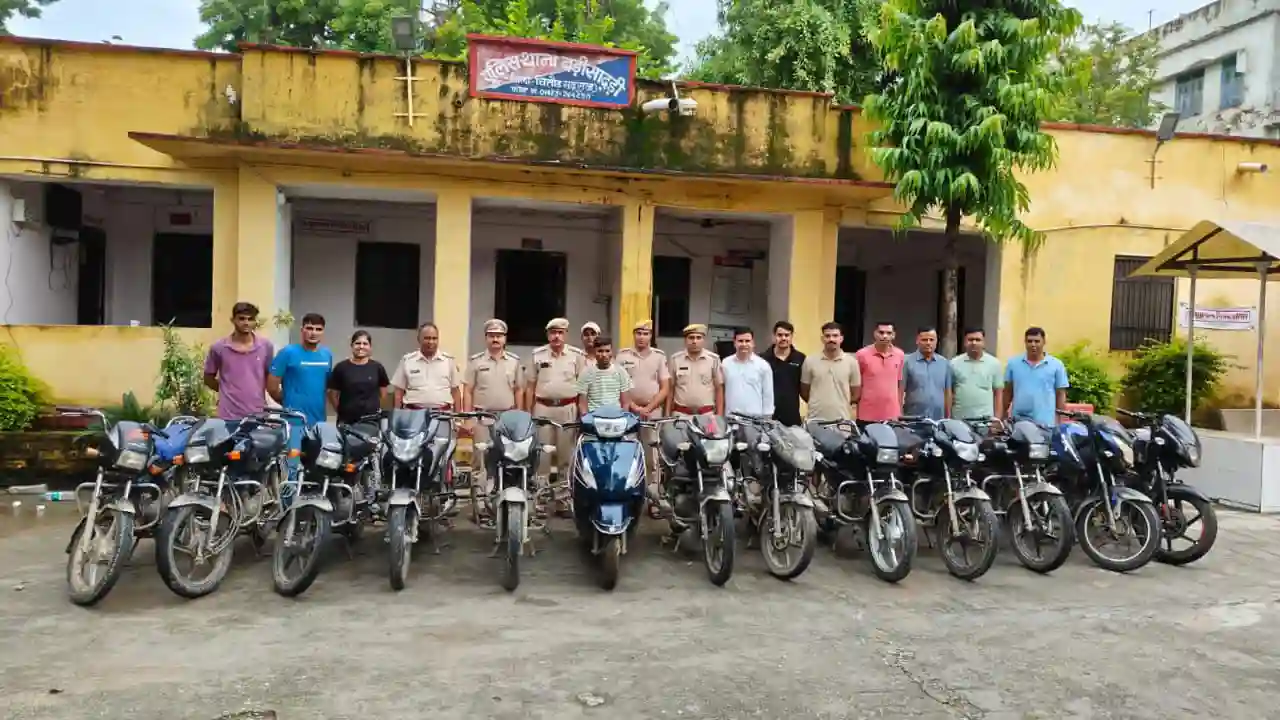मोटर साईकिल चोरी करने वाली गैंग का पर्दाफाश।