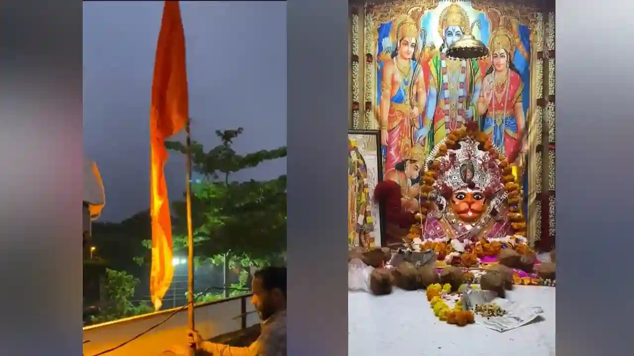 श्री तीन छत्री बालाजी मंदिर पर धूमधाम से ध्वजा चढ़ाई