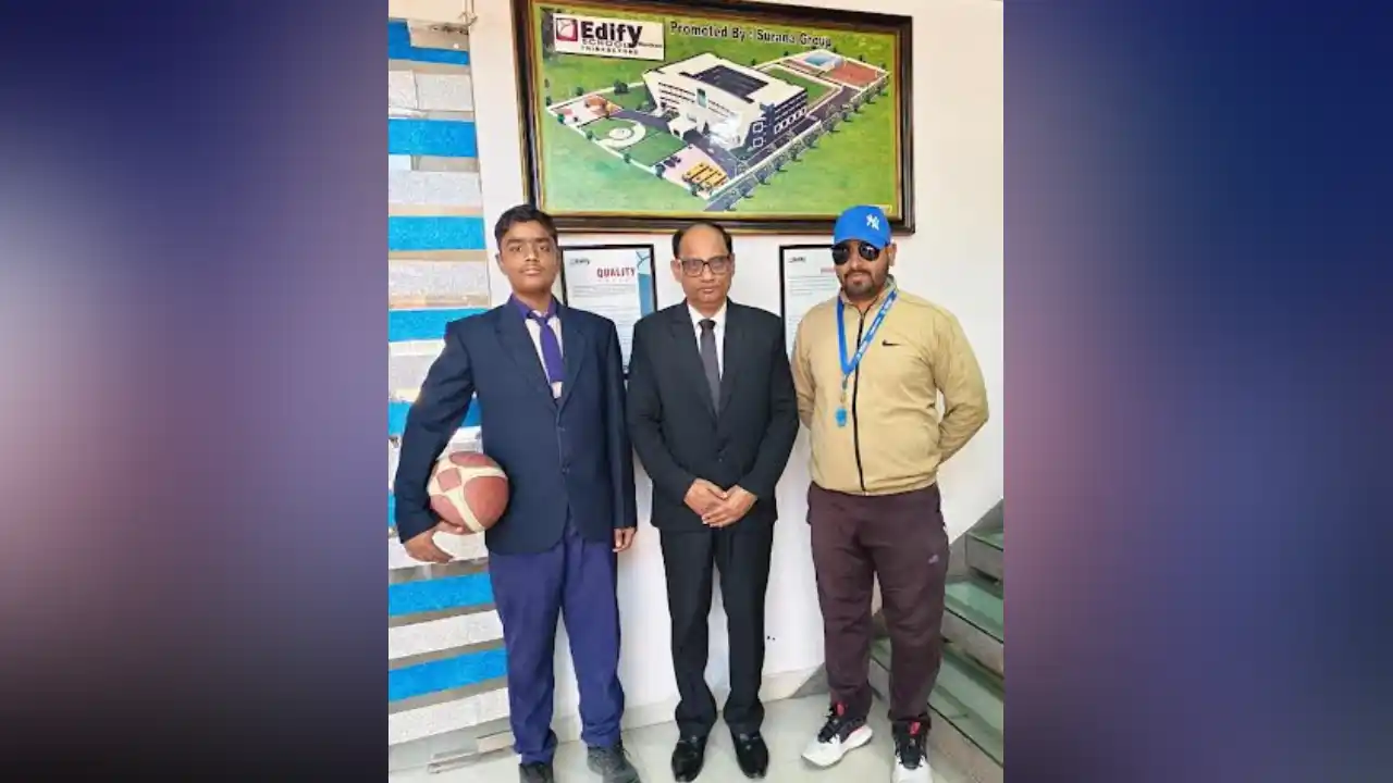 सब जूनियर अंडर 14 राष्ट्रीय स्तर बास्केटबॉल प्रतियोगिता में एडीफाई शिशुवन स्कूल के छात्र का चयन