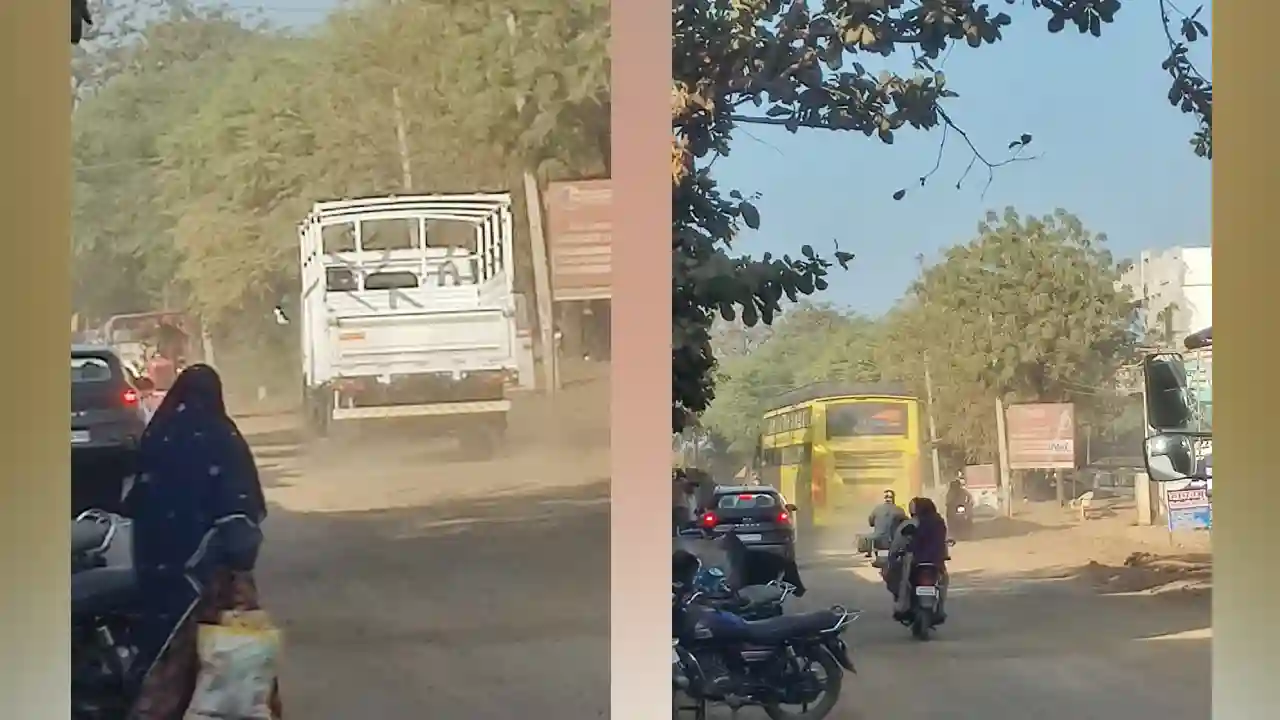 सरवानियां महाराज में नीमच सिंगोली सड़क खस्ताहाल, धुल उड़ रही है पुरे मार्ग पर