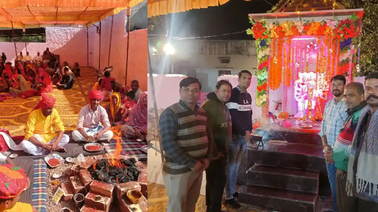 बजरंग व्यायाम शाला कुम्हार मौहल्ला वार्ड 14 में हर्ष उल्लास से पंचमुखी हनुमान की प्राण प्रतिष्ठा कर विधी विधान से हुई मुर्ति स्थापना