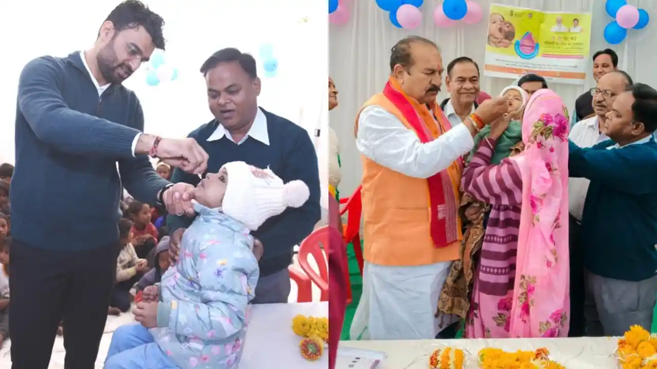 विधायक श्री परिहार एवं  जि.प.अध्यक्ष श्री चौहान ने बच्चों को पोलियो खुराक पिलाकर किया पल्स पोलियो अभियान का शुभारंभ