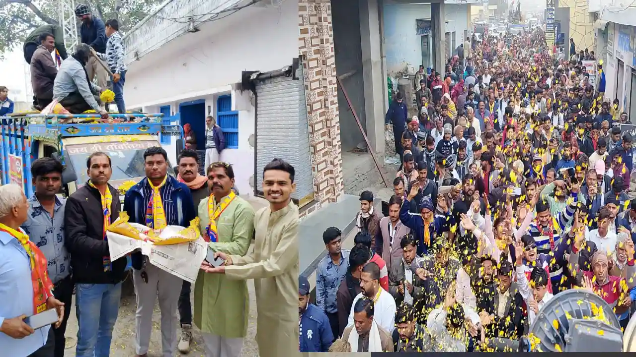 श्री सांवलिया सेठ के दरबार में पहुंचा पदयात्रा संघ भगवान को भेंट किया वागा और लगाया चुरमा बांटी का भोग।