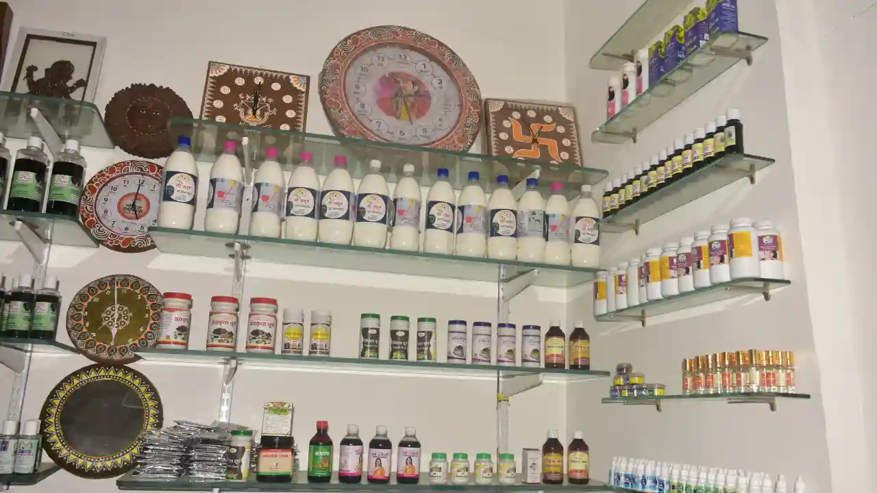 हंडिया बाग गौशाला गायों के गोबर और गो नित्र से वस्तुओं का निर्माण कर बन रही आत्मनिर्भर