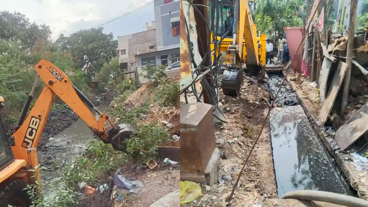 नगर पालिका के द्वारा बड़े नालों की सफाई का कार्य किया जा रहा है 