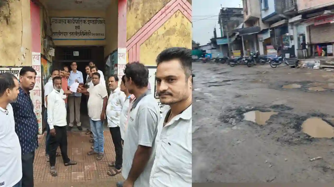 मेन सड़क के जानलेवा गढ्ढो से आमजन परेशान