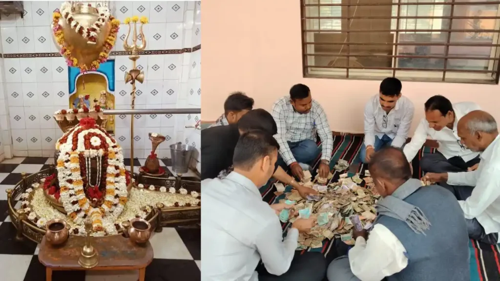 कुकड़ेश्वर सहस्त्र मुकेश्वर भोलेनाथ मंदिर का दान पात्र खोला गया जिसमें से राशि निकली 71871