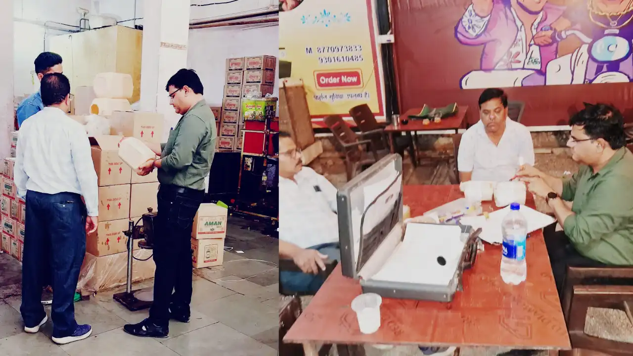 नीमच शहर में खाद्य औषधि प्रशासन टीम की कार्रवाई