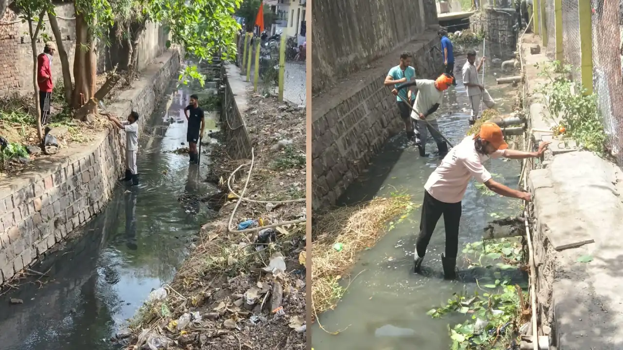 नगर पालिका द्वारा वर्षा ऋतु के पूर्व की जा रही है नालो की सफाई