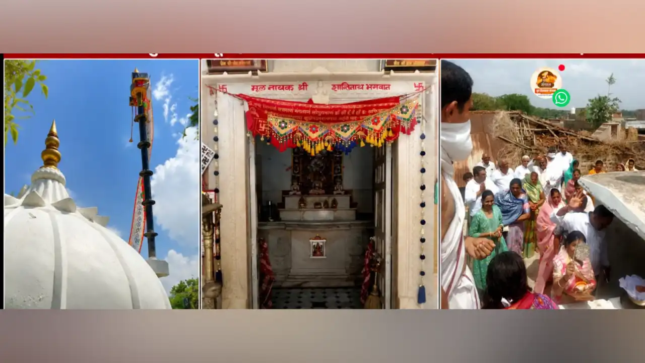 नोगांवा के श्री शांतिनाथ जैन मंदिर में श्रद्धा और उल्लास के साथ हुआ भव्य ध्वजारोहण