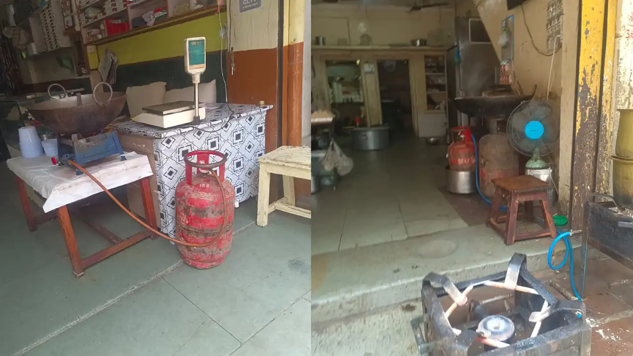 घरेलू गैस सिलेंडर के अवैध व्यावसायिक उपयोग पर तीन प्रतिष्ठानों के विरुद्ध की गई कार्रवाई